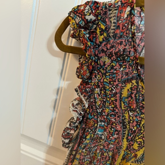 Joie Multicolor Paisley Odette Silk Ruffle Top - Picture 5 of 5